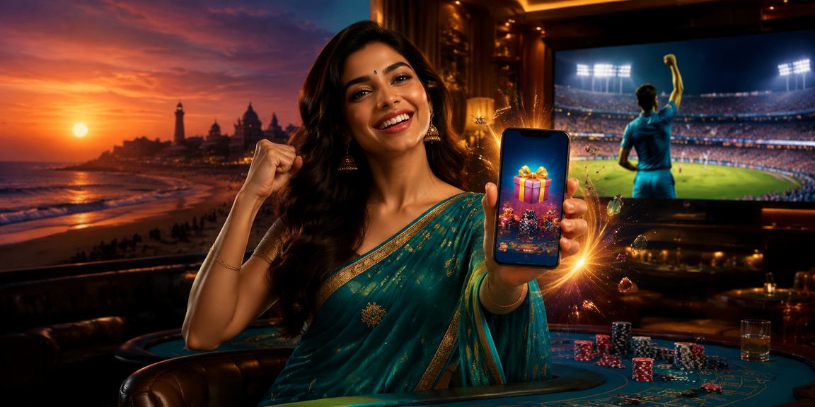 A woman playing Teen Patti online on mobile device in Chennai