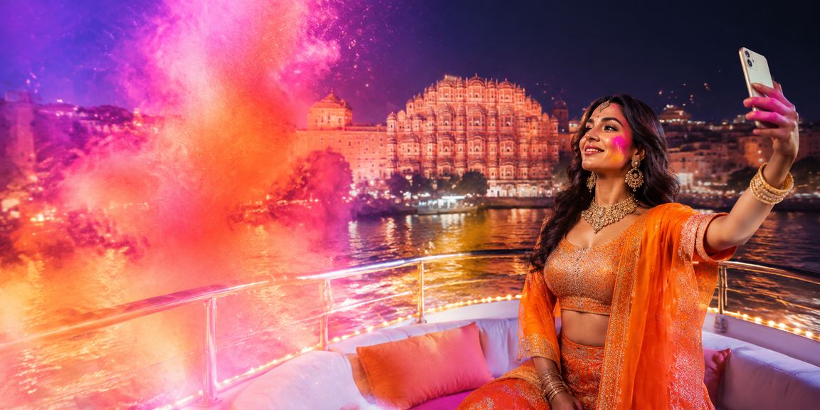 Players enjoying Teen Patti in Jaipur during festival season on mobile phones